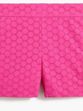 J. Crew Hot Pink Eyelet High-Waist Shorts